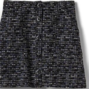 [10]Banana Republic Black Blue A-Line Mini Skirt for Work